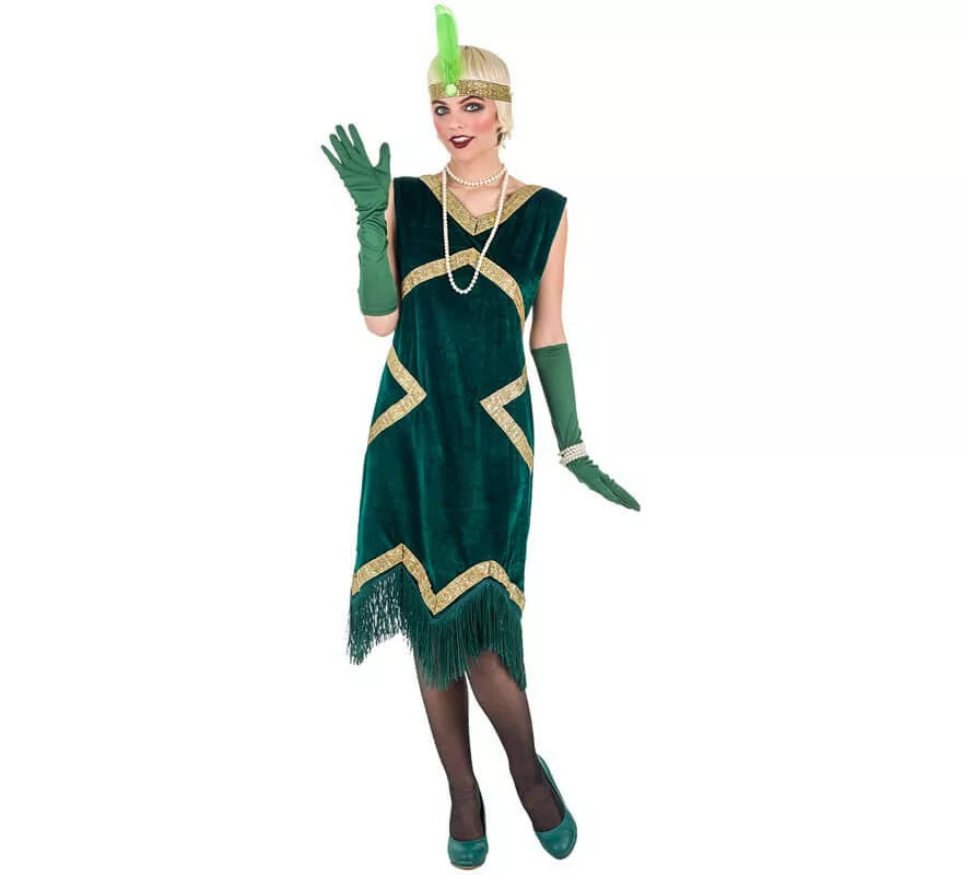 Translation missing: de.Disfraz de Bailarina de Charlestón Verde para mujer