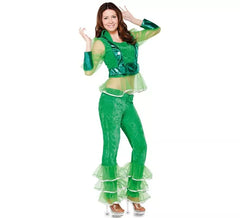 Green Disco Tänzerin Kostüm für Damen