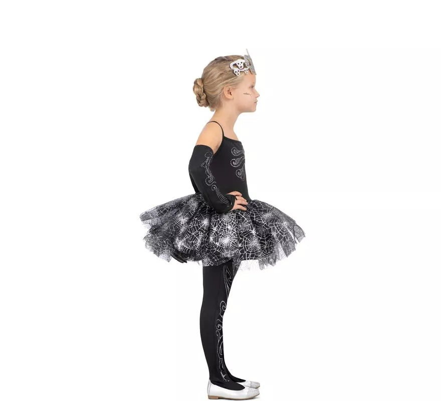 Disfraz de Bailarina Esqueleto con tiara para niña