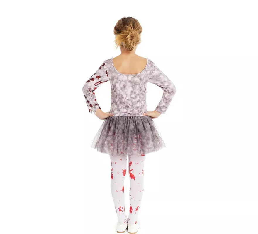 Translation missing: de.Disfraz de Bailarina Zombie gris con tocado para niña y adolescente