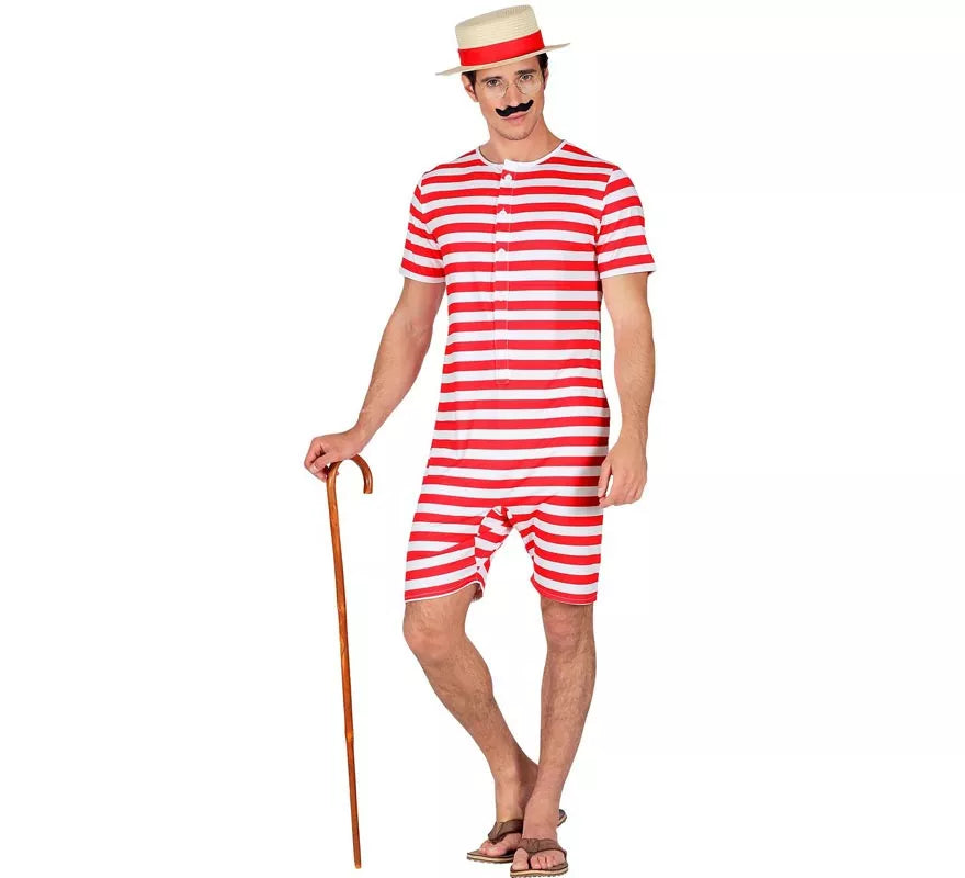 Translation missing: de.Disfraz de Bañador Estilo Retro años 50 rojo para hombre