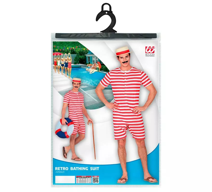 Translation missing: de.Disfraz de Bañador Estilo Retro años 50 rojo para hombre