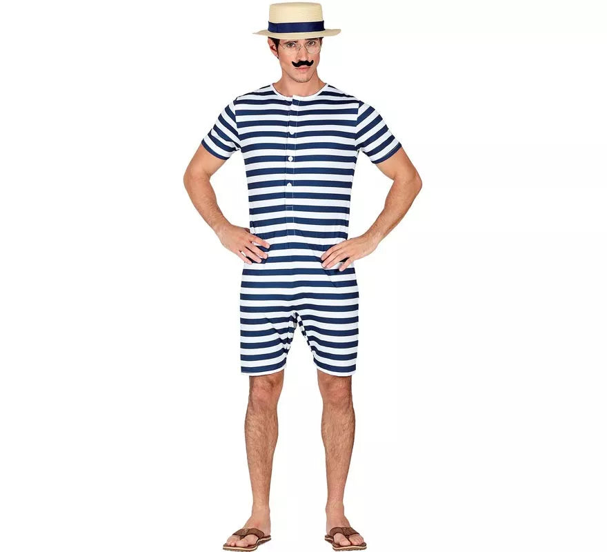 Translation missing: de.Disfraz de Bañador Retro años 50 azul para hombre