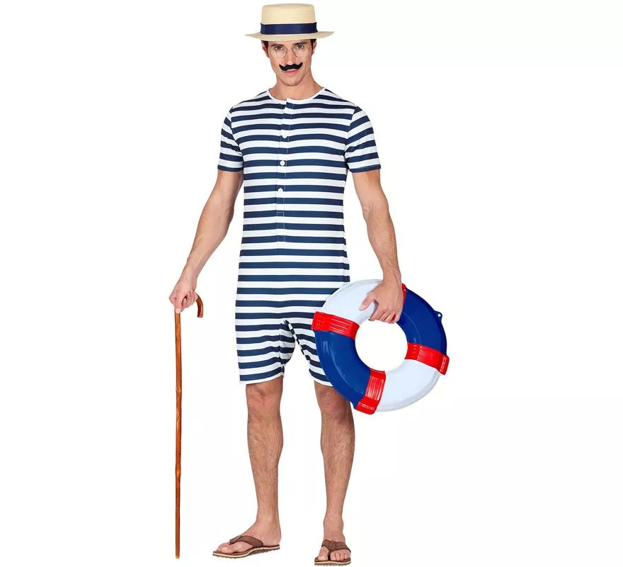 Translation missing: de.Disfraz de Bañador Retro años 50 azul para hombre
