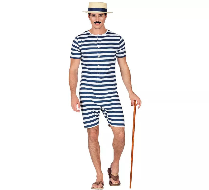 Translation missing: de.Disfraz de Bañador Retro años 50 azul para hombre
