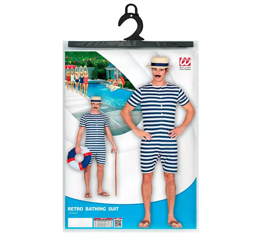 Translation missing: de.Disfraz de Bañador Retro años 50 azul para hombre