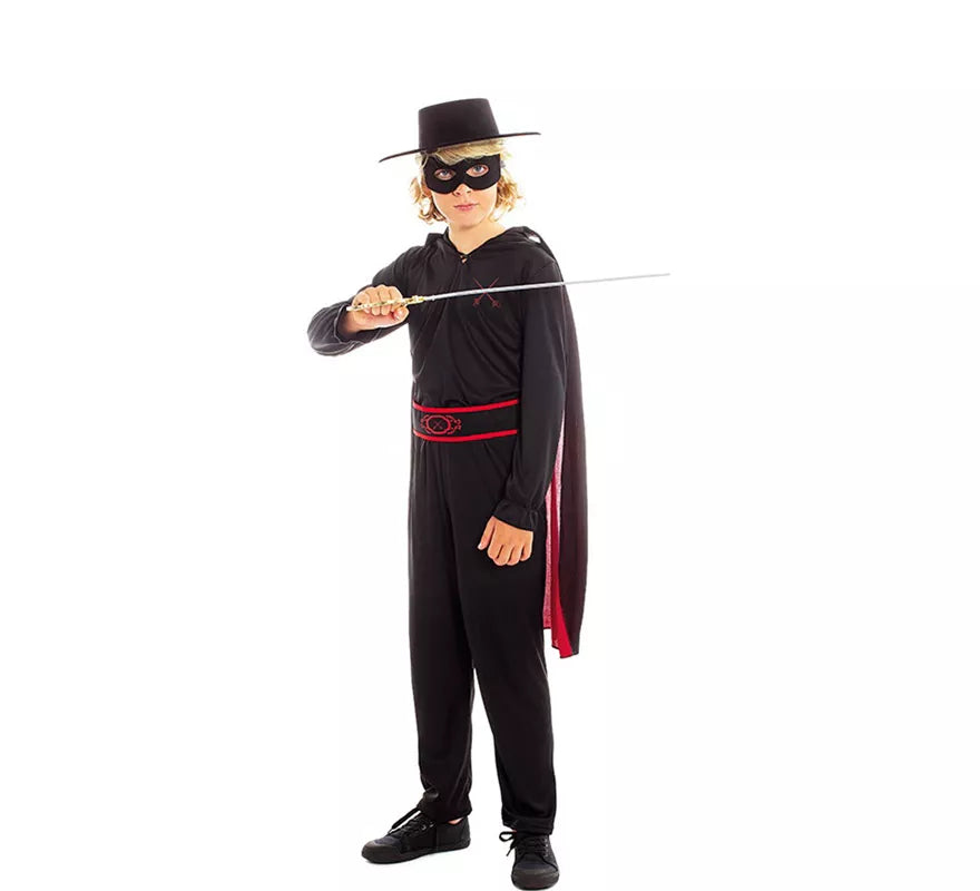 Translation missing: de.Disfraz de Bandido Z negro con capa para niño