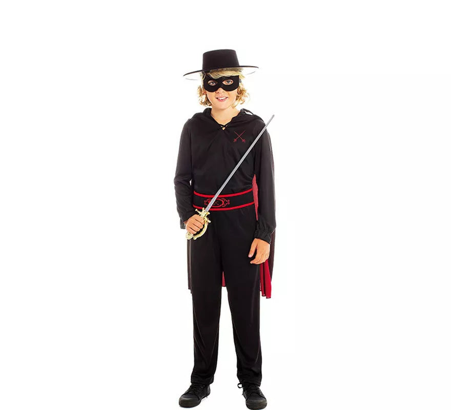 Translation missing: de.Disfraz de Bandido Z negro con capa para niño