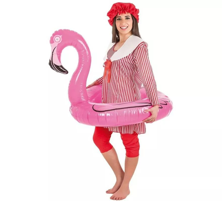 Translation missing: de.Disfraz de Bañista con Flamenco hinchable para mujer