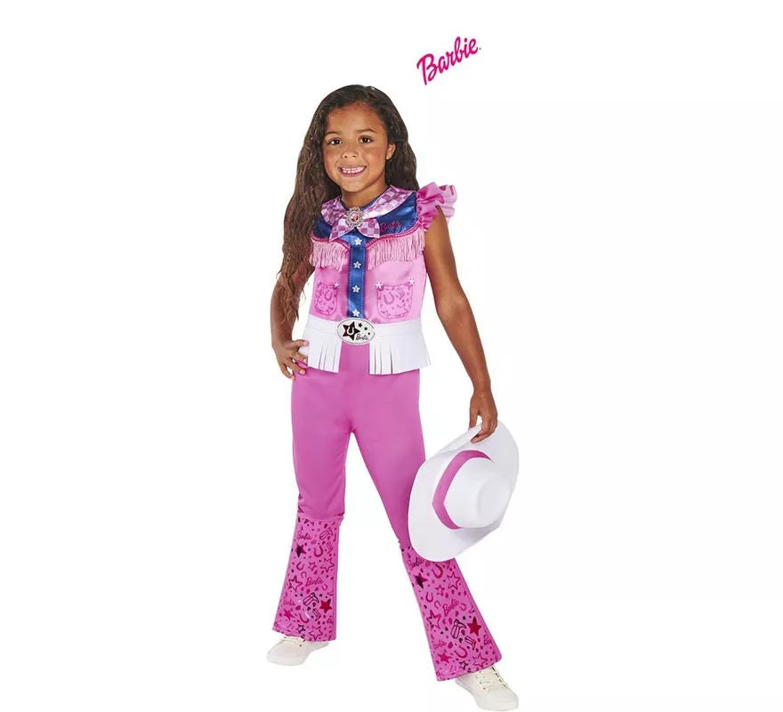 Translation missing: de.Disfraz de Barbie Vaquera Clásica rosa para niña