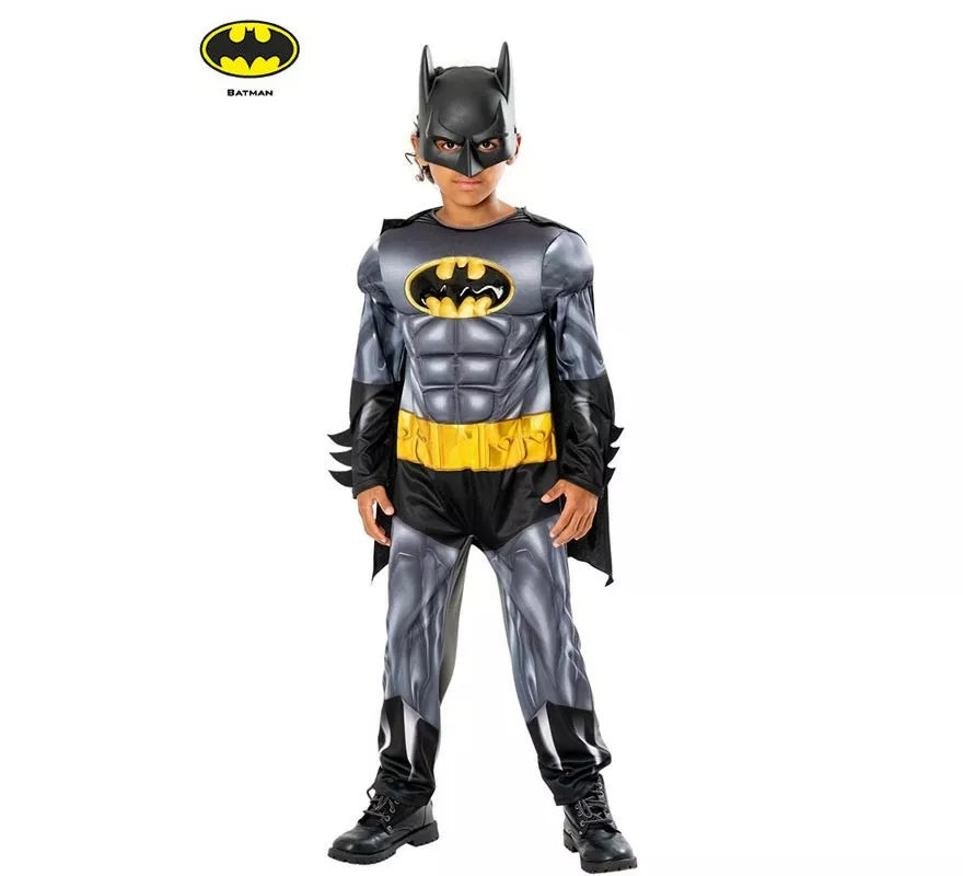 Translation missing: de.Disfraz de Batman núcleo metálico deluxe con máscara para niño