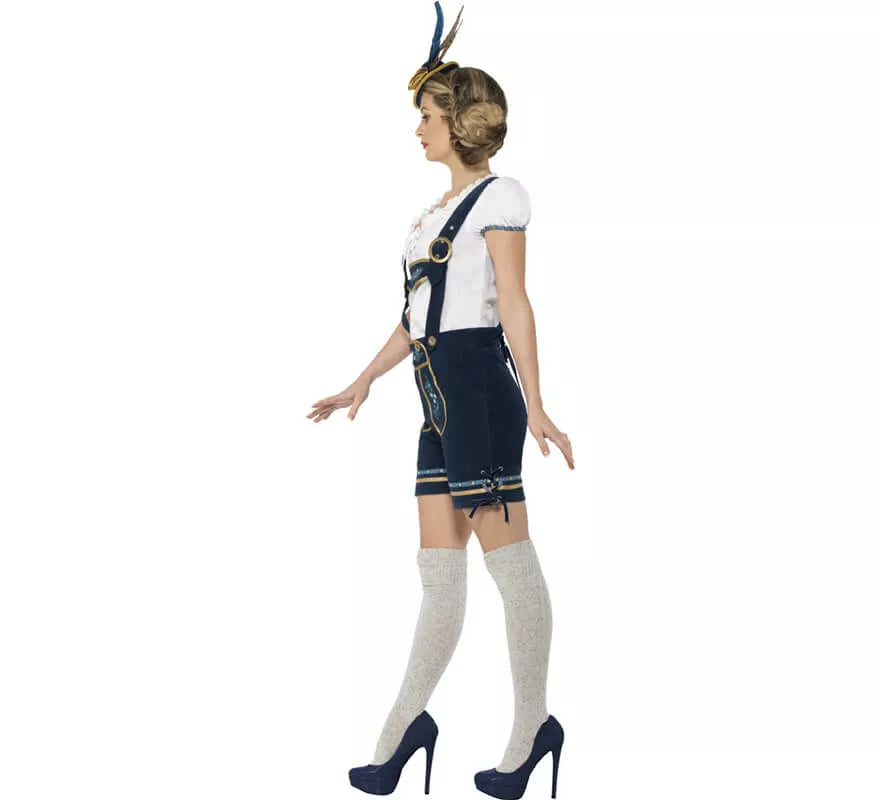 Translation missing: de.Disfraz de Bávara Azul con Lederhosen para mujer