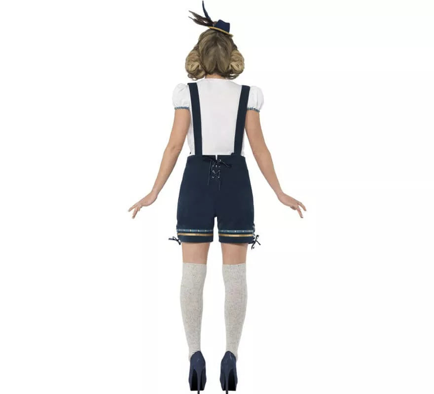 Translation missing: de.Disfraz de Bávara Azul con Lederhosen para mujer