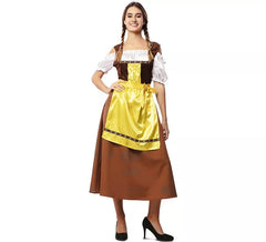 Braun-gelbes klassisches bayerisches Damenkostüm