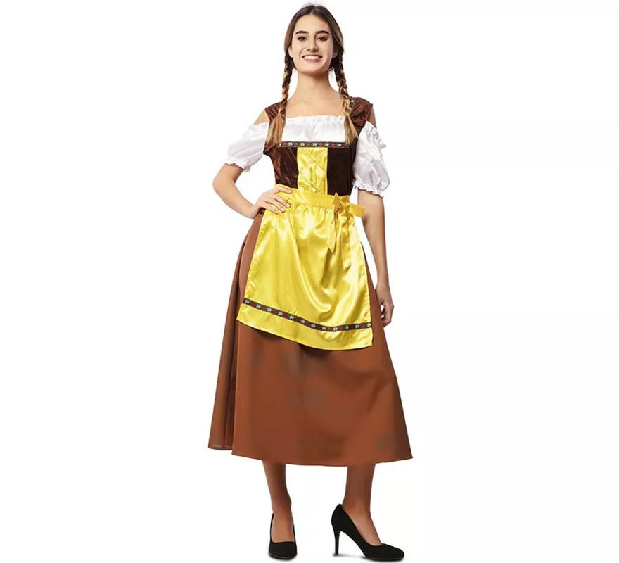 Translation missing: de.Disfraz de Bávara clásica marrón y amarillo para mujer