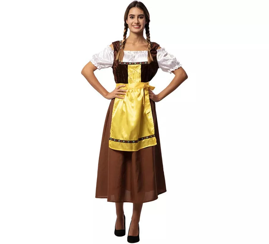 Translation missing: de.Disfraz de Bávara clásica marrón y amarillo para mujer