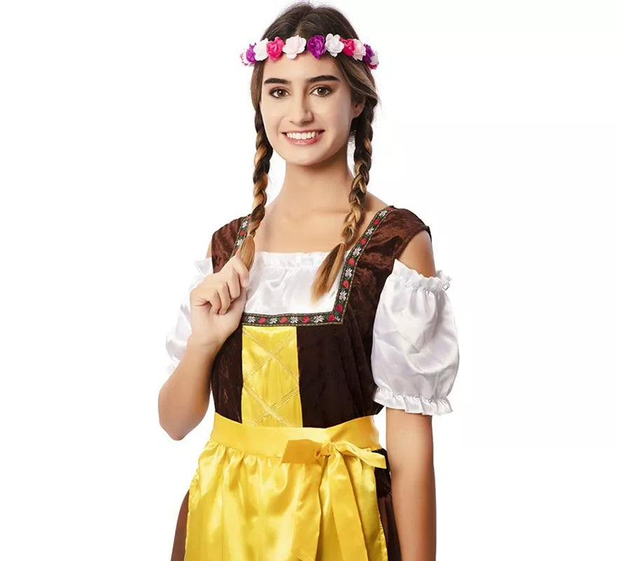 Translation missing: de.Disfraz de Bávara clásica marrón y amarillo para mujer
