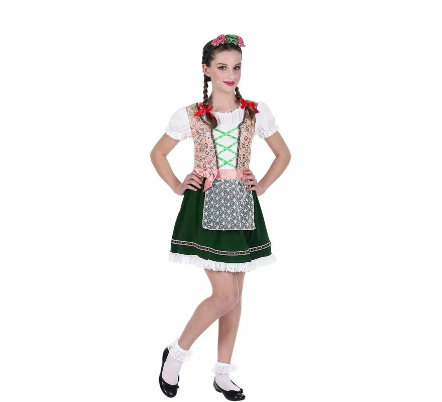 Translation missing: de.Disfraz de Bávara rosa y negro clásico para niña