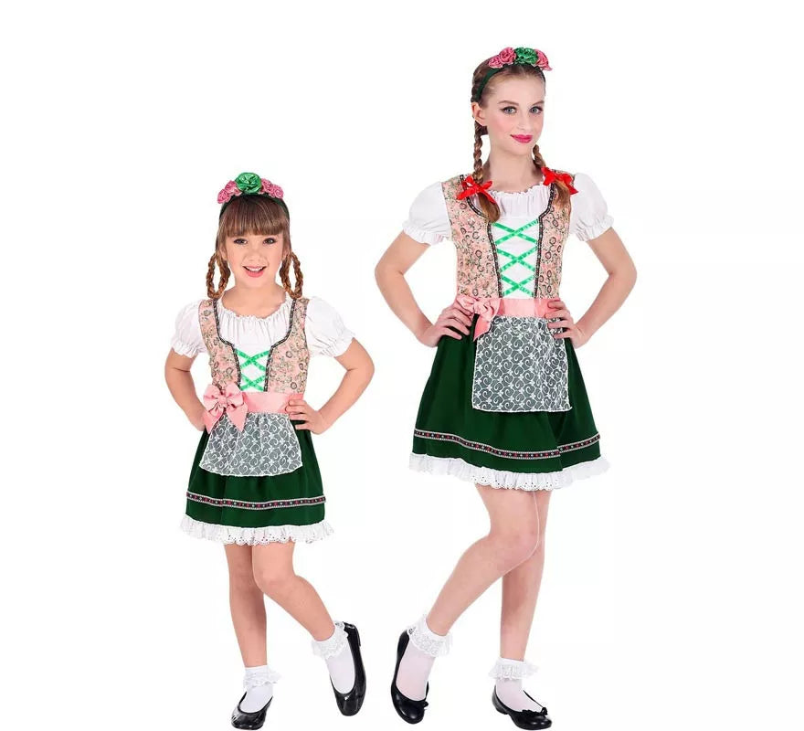Translation missing: de.Disfraz de Bávara rosa y negro clásico para niña