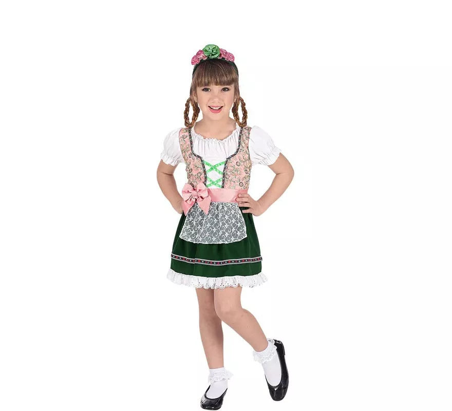Translation missing: de.Disfraz de Bávara rosa y negro clásico para niña