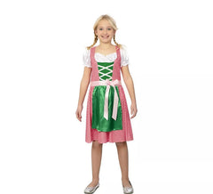 Bayrisches Kostüm rosa und grünes Kleid für Mädchen