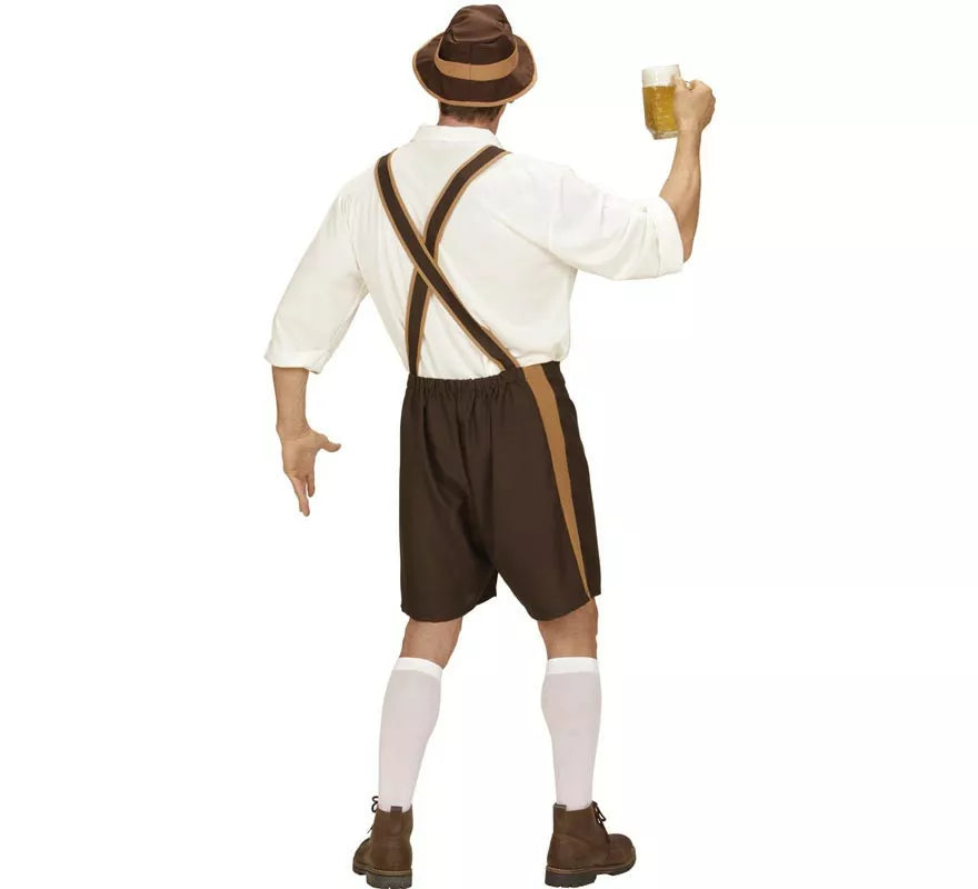 Translation missing: de.Disfraz de Bávaro blanco y marrón con sombrero para hombre