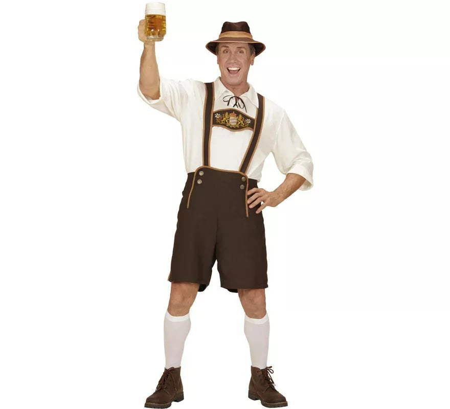 Translation missing: de.Disfraz de Bávaro blanco y marrón con sombrero para hombre