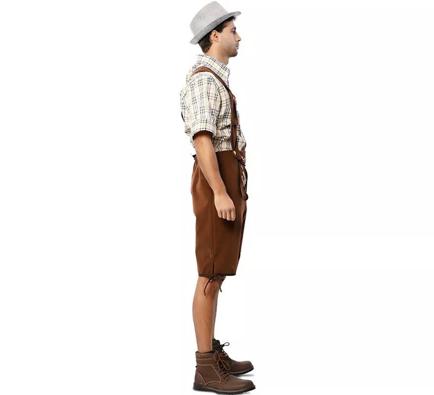 Translation missing: de.Disfraz de Bávaro clásico marrón a rayas para hombre
