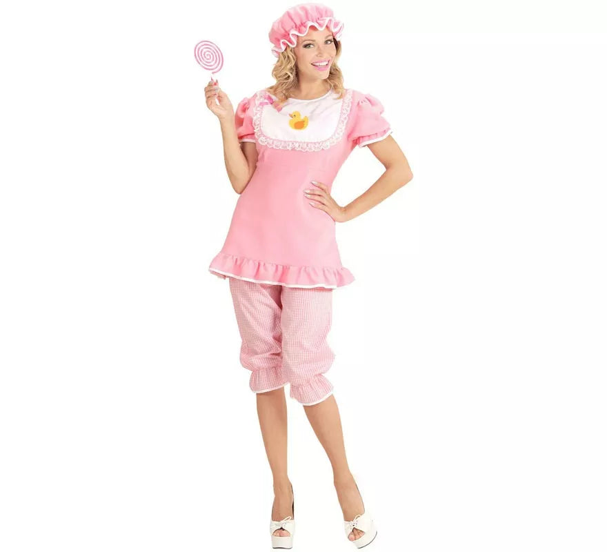 Translation missing: de.Disfraz de Bebé rosa con gorro para mujer