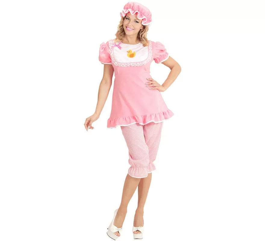 Translation missing: de.Disfraz de Bebé rosa con gorro para mujer