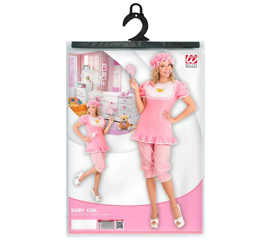 Translation missing: de.Disfraz de Bebé rosa con gorro para mujer