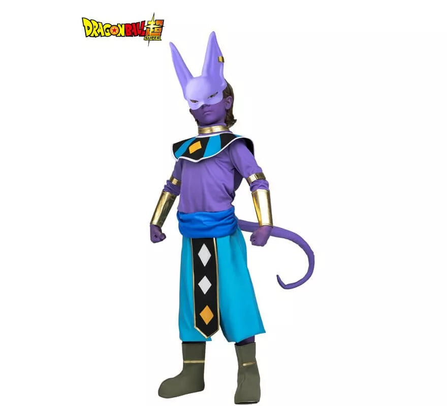 Translation missing: de.Disfraz de Beerus de Dragon Ball con máscara y maquillaje para niño