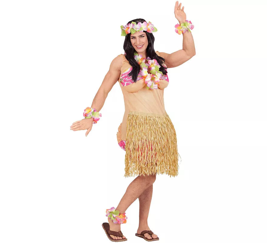 Translation missing: de.Disfraz de Belleza Hawaiana con Falda para hombre