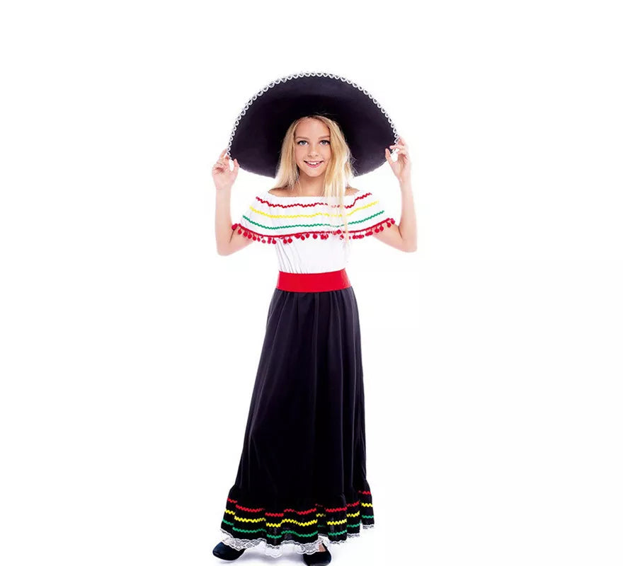Translation missing: de.Disfraz de Belleza Mexicana con Falda para niña
