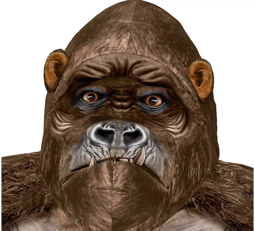 Translation missing: de.Disfraz de Big Kong negro con máscara hinchable o inflable para adulto