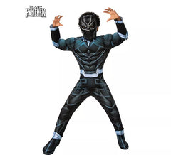 Muskulöses Black-Panther-Kostüm mit Deluxe-Maske für Kinder