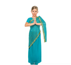 Türkis-Blau-Bollywood-Kostüm für Mädchen