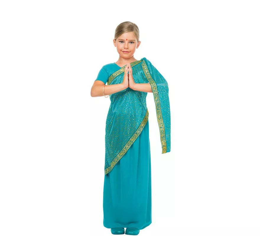 Translation missing: de.Disfraz de Bollywood Azul Turquesa para Niña