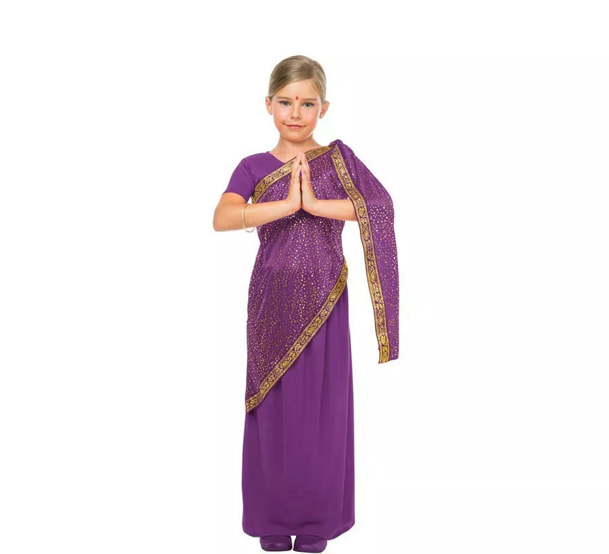 Translation missing: de.Disfraz de Bollywood Morado para Niña