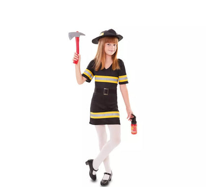 Disfraz de Bombera azul y amarillo para niña