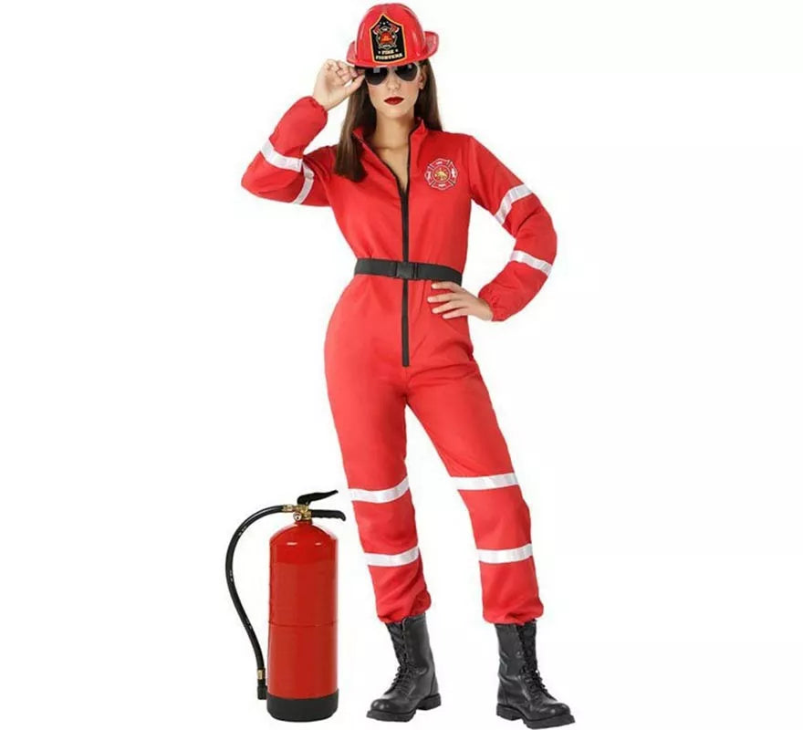 Translation missing: de.Disfraz de Bombera Rojo para mujer
