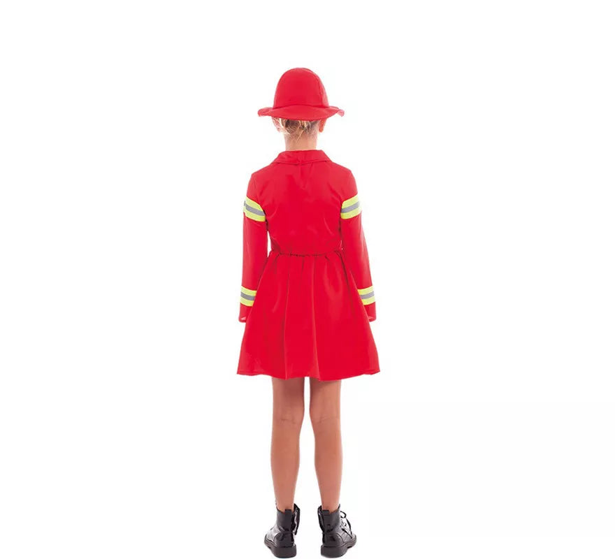 Disfraz de Bombera Rojo y Amarillo para niña