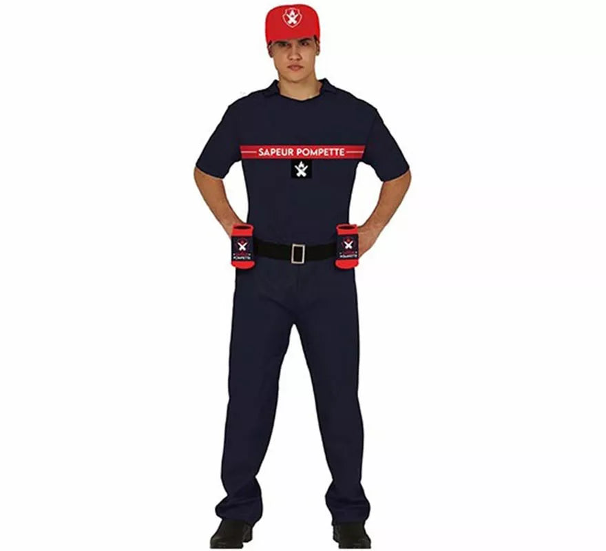 Translation missing: de.Disfraz de Bombero con Portabebidas para hombre