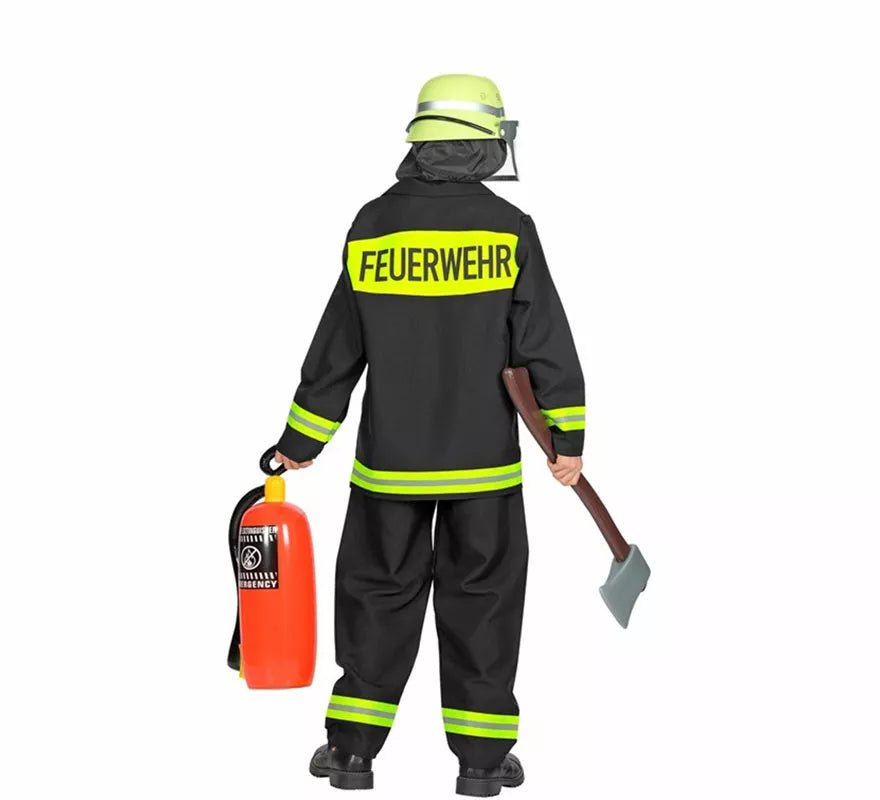 Translation missing: de.Disfraz de Bombero negro y amarillo para niño