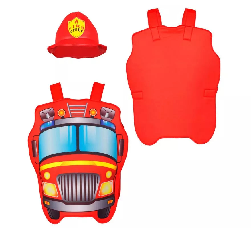 Translation missing: de.Disfraz de Bombero rojo con gorro para niños