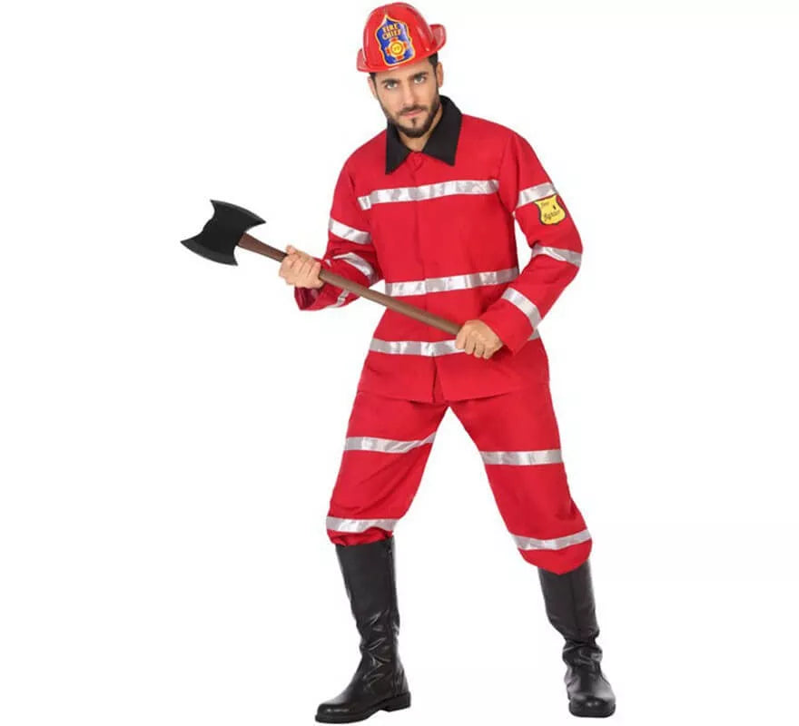 Translation missing: de.Disfraz de Bombero rojo para hombre