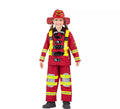 Disfraz de Bombero rojo y amarillo con casco para niños