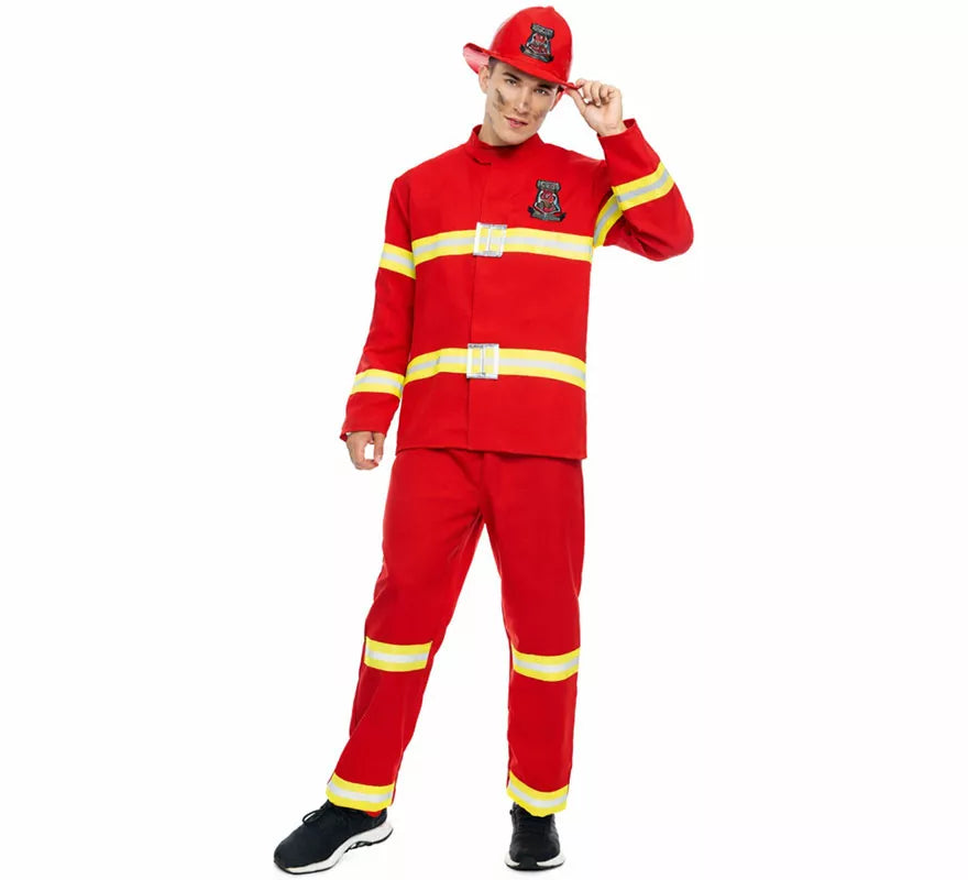 Translation missing: de.Disfraz de Bombero Rojo y Amarillo para hombre