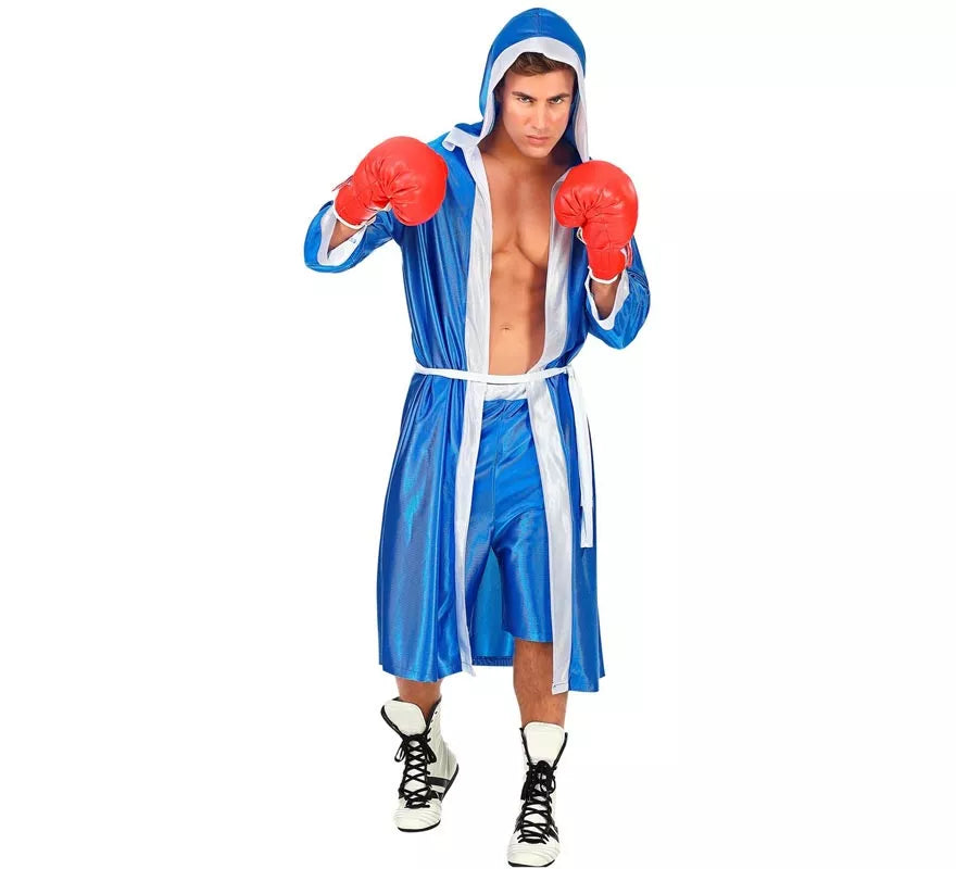 Translation missing: de.Disfraz de Boxeador azul y blanco para hombre