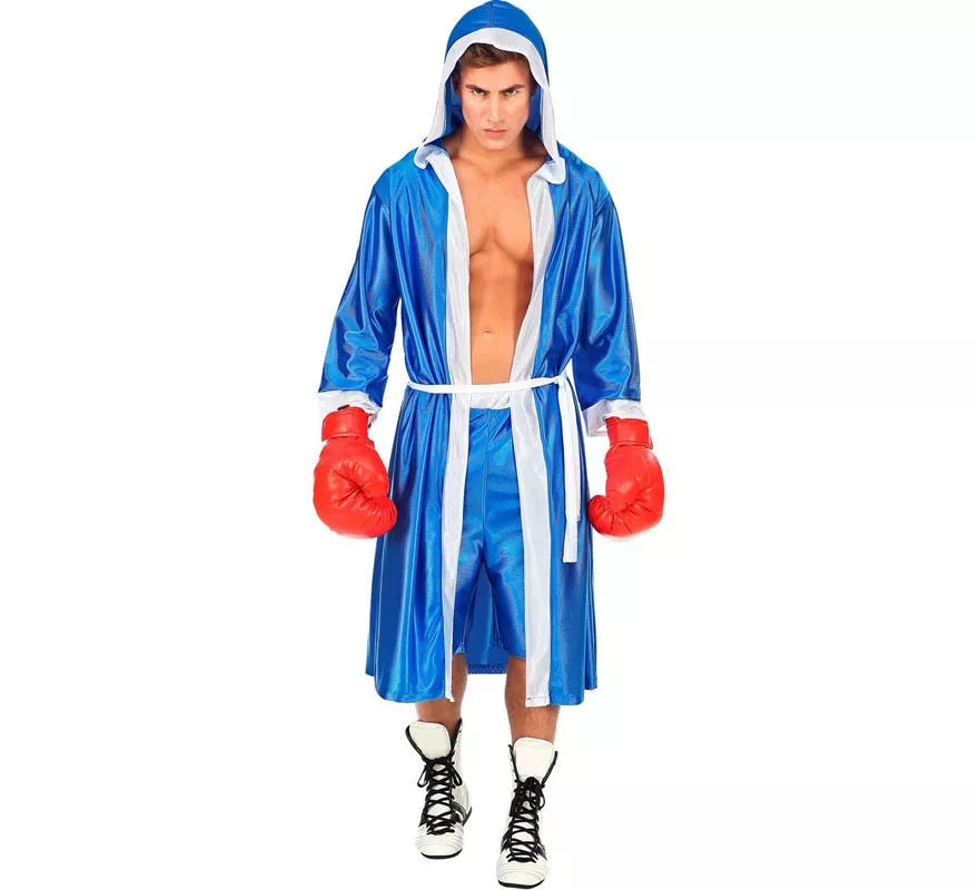 Translation missing: de.Disfraz de Boxeador azul y blanco para hombre